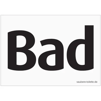 4x Bad Aufkleber - "Bad" Aufschrift für Gäste-Bad (A6, Transparent)