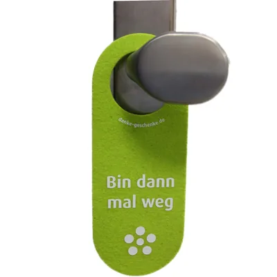 immi 1 St. Filz Türhänger Grün, Bin dann mal weg/Bin im Garten, Blume