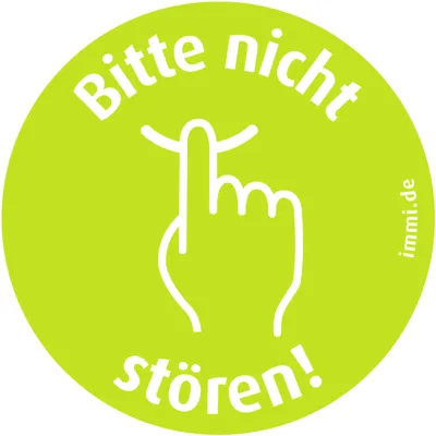 immi 10 St. Kleiner Dezenter Bitte nicht stören Aufkleber 45mm, wieder ablösbar