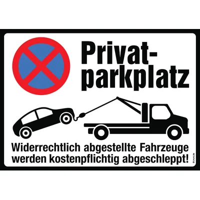 immi 1St. Privatparkplatz (Din A4 Aufkleber), große Schrift, neues Design