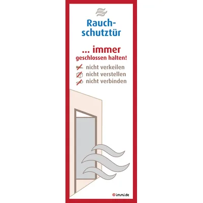 immi 4x Hausmeister Aufkleber (Rauchschutztür geschlossen halten)