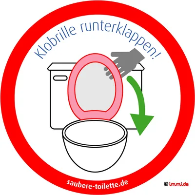 immi 4x Klobrille runterklappen/zuklappen, Saubere Toilette Aufkleber, 95mmØ