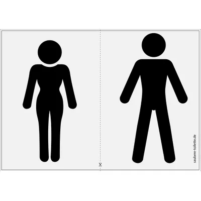 immi 4x Klomännchen, Männer-WC, Frauen-WC, Toiletten-Piktogramm Aufkleber
