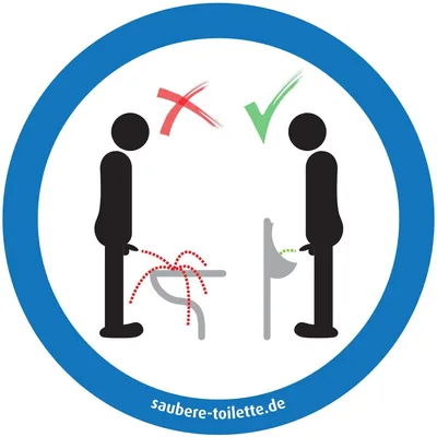immi 4x Pissoir nutzen, Stehpinkler bitte Pissoir nutzen, Männer-WC, 95mmØ