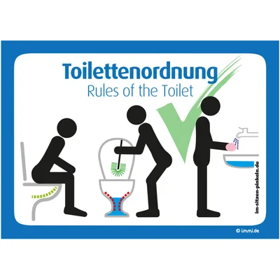immi 4x Toilettenordnung, Sitzen pinkeln, Klobürste nutzen, Hände Waschen, A6