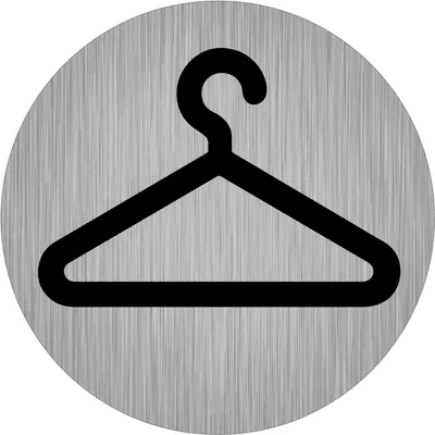 immi 4x Türschild Garderobe, Aufkleber mit 9,5cm Ø, rund, Edelstahl-Optik