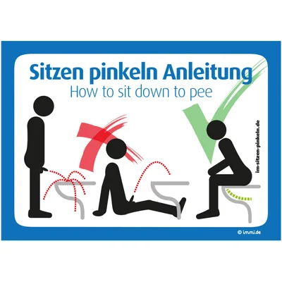 immi 4x WC Gebrauchsanleitung für Im Sitzen pinkeln, lustig, Wie man's macht, A6