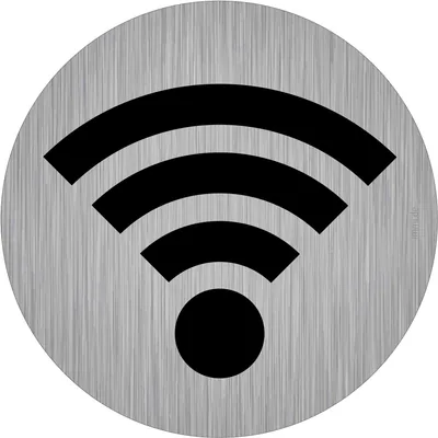 immi 4x WLAN/Wifi Schild, Aufkleber mit 95mmØ, rund, Edelstahl-Optik