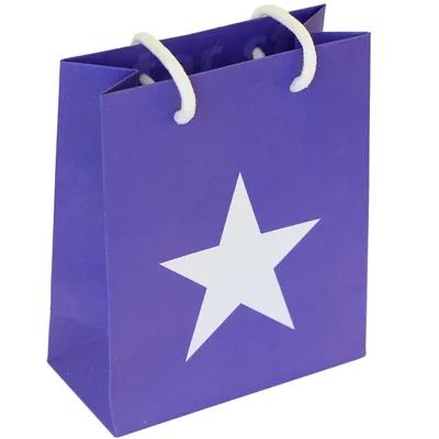 immi 5 Geschenktüten, Alternative für Geschenkpapier (Lila/Stern)