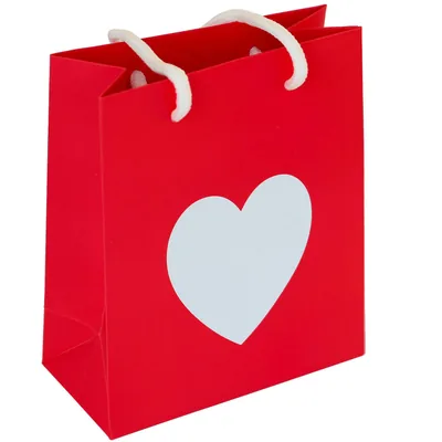 immi 5 Geschenktüten, Alternative für Geschenkpapier (Rot/Herz/Liebe)