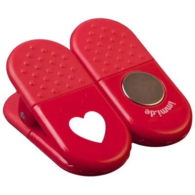 immi 5 Küchen Tütenklammern BZW. Magnet-Clips in Rot mit Herz als Danke-Zeichen