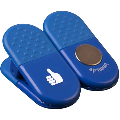 immi 5 Küchen Tütenklammern Magnet-Clips in Blau mit Daumen hoch Danke-Zeichen