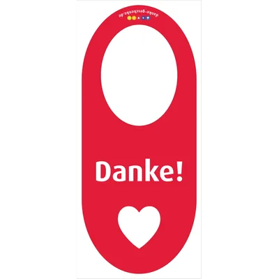 immi 5 St. Danke Flaschenhänger, f.Flaschengeschenk, Flaschenmarkierer, Rot/Herz