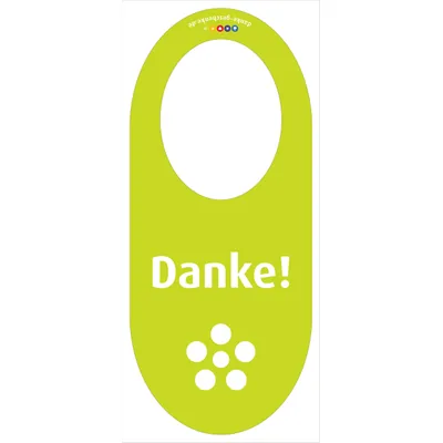 immi 5 St. Danke Flaschenhänger, Flaschengeschenk, Flaschenmarkierer, Grün/Blume