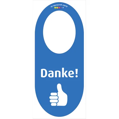 immi 5 St. Danke Flaschenhänger, Flaschengeschenk, markierer, Blau/Daumen hoch