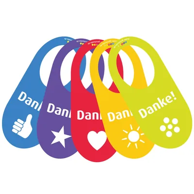immi 5 St. Danke Flaschenhänger, Flaschengeschenk, markierer, 5 Danke-Zeichen