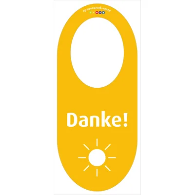 immi 5 St. Danke Flaschenhänger, für Flaschengeschenk, markierer, Gelb/Sonne
