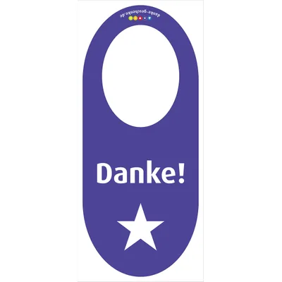 immi 5 St. Danke Flaschenhänger, für Flaschengeschenk, markierer, Lila/Stern