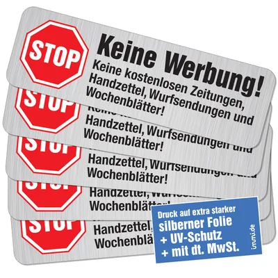 Keine Werbung Aufkleber