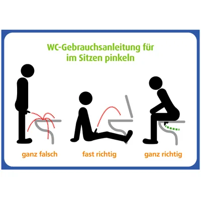 immi 6x Sitzen pinkeln Gebrauchsanweisung A7 (klein), Wie man's (nicht) macht