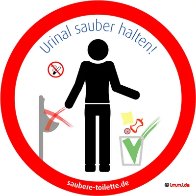 immi 8x Urinal sauber halten - Sauberes Pissoir Aufkleber, 95mmØ