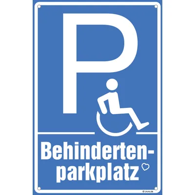 immi Hinweis Schild (Behindertenparkplatz) Hartschaum, 30x20cm