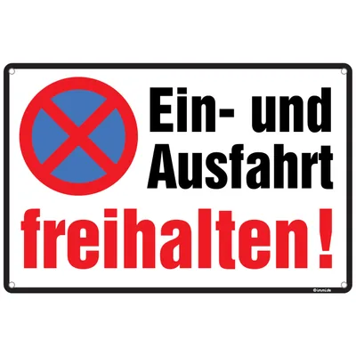 immi Hinweis Schild (Ein- und Ausfahrt freihalten) Hartschaum, 30x20cm