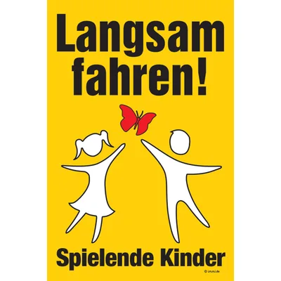 immi Hinweis Schild (Spielende Kinder) Hartschaum, 30x20cm