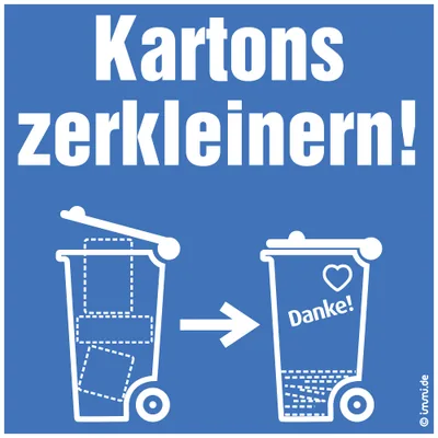 immi Kartons zerkleinern Aufkleber (quadr. 98mm, Schild)