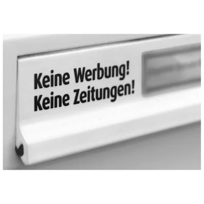 immi Keine Werbung, Keine Zeitungen Briefkasten-Tattoo, freist.Buchst. (Schwarz)