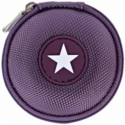 immi Mini-Etui, Case nur 7cmØ, Täschchen für kleine Utensilien (Lila/Stern)