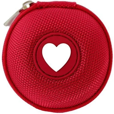 immi Mini-Etui, Liebe Täschchen in Rot, nur 7cmØ, kleine Ohrhörer Tasche