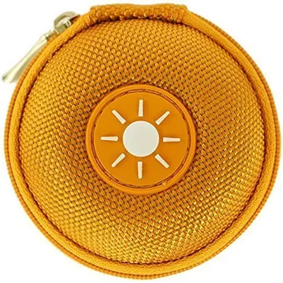 immi Mini-Etui, Sonne Täschchen in Gelb, nur 7cmØ, kleine Ohrhörer Tasche