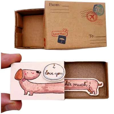 immi Mini Überraschung, kleines Geschenk in der Box (Liebe/Dackel)
