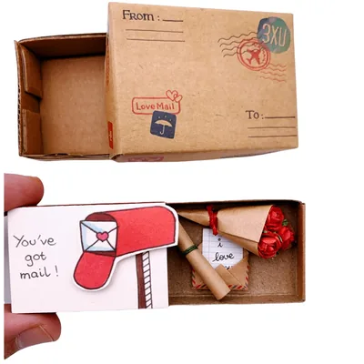 immi Mini Überraschung Streichholzschachtel Rosen Geschenk (Liebe/Post)