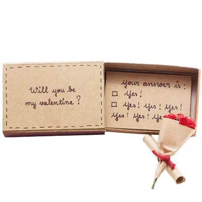 immi Mini Überraschung Streichholzschachtel Rosen Geschenk (Will you be my Valentine)