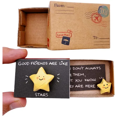 immi Origami Überraschung, kleines Geschenk in der Box (Stern/beste Freunde)