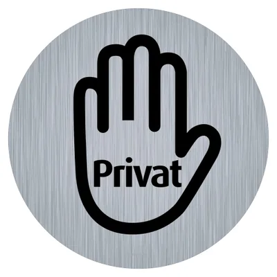 immi Piktogramm Aufkleber, Edelstahl-Optik, 9,5cmØ (Privat - Nicht betreten)