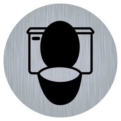 immi Piktogramm Aufkleber, Edelstahl-Optik, 9,5cmØ (Toilet only)