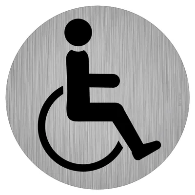 immi WC-Beschilderung, Behinderten Rollstuhlfahrer Aufkleber, 95mm Ø