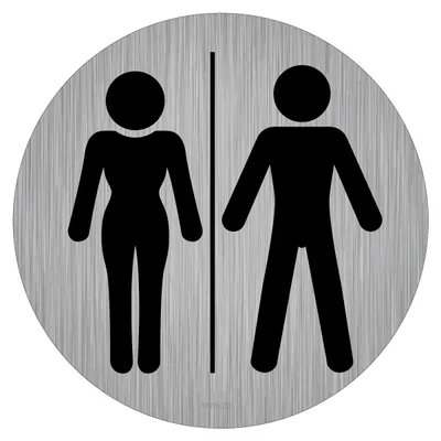 immi WC-Beschilderung, Männchen u. Weibchen/Dame, allgemein WC-Aufkleber, 95mmØ