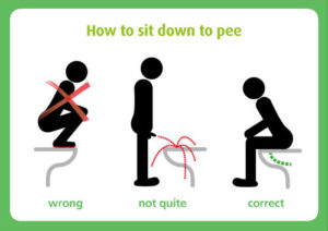 How to sit down to pee on German toilet