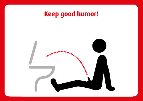 Sit down to pee and keep good humor