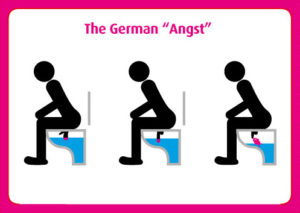 The German Angst on toilet - fish in toilet water may bite your penis