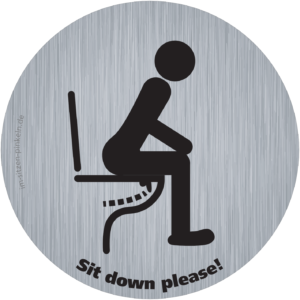 immi Sit down to pee please, 5cm Ø, rund, Edelstahl-Optik, dezenter Aufkleber