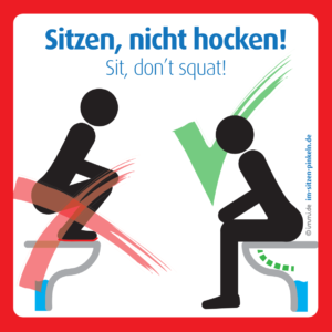 immi Sitzen, nicht hocken - Sit don't squat, 98x98mm, Modern