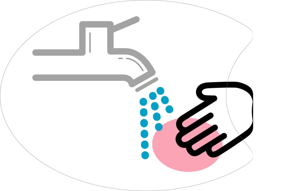 Hände waschen Aufkleber (oal,-transparent,-groß,-einfach)