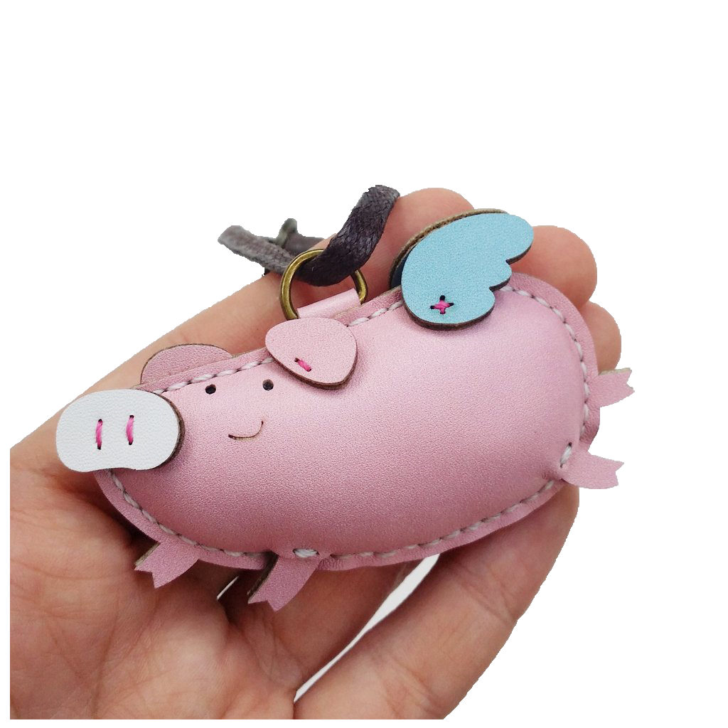 immi Taschenanhänger, liebevoll handgefertigt für Taschen, Koffer, Schlüsselbund (Pig, Schweinchen) 3XU