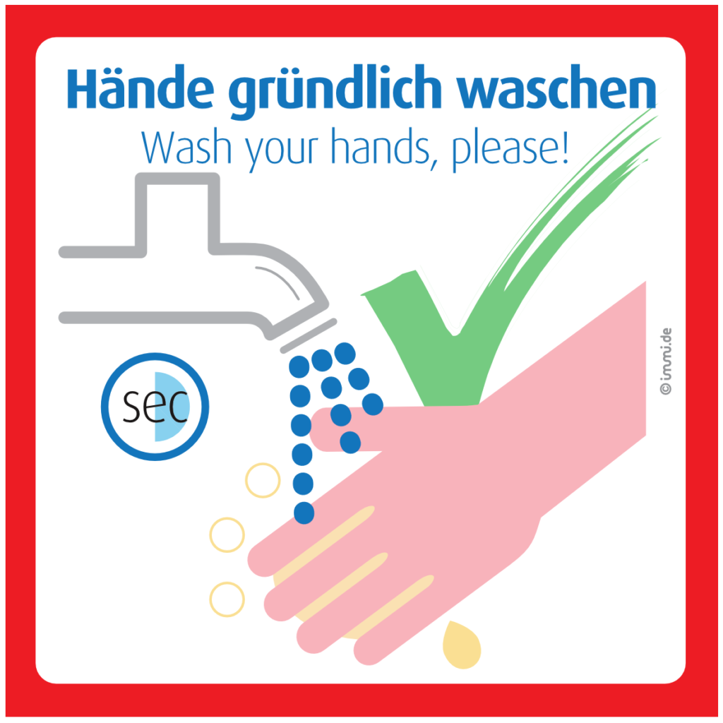immi Moderner Anti-Virus Anti-Bakterien Aufkleber - Hände gründlich waschen - Wash your hands please_1