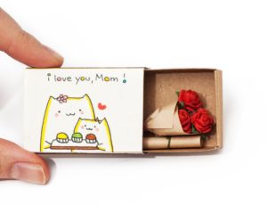 immi Mini Überraschungs Geschenk Anlass Rosen für Mama - I love you mom with cupcake flowers 3